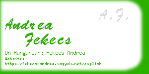 andrea fekecs business card